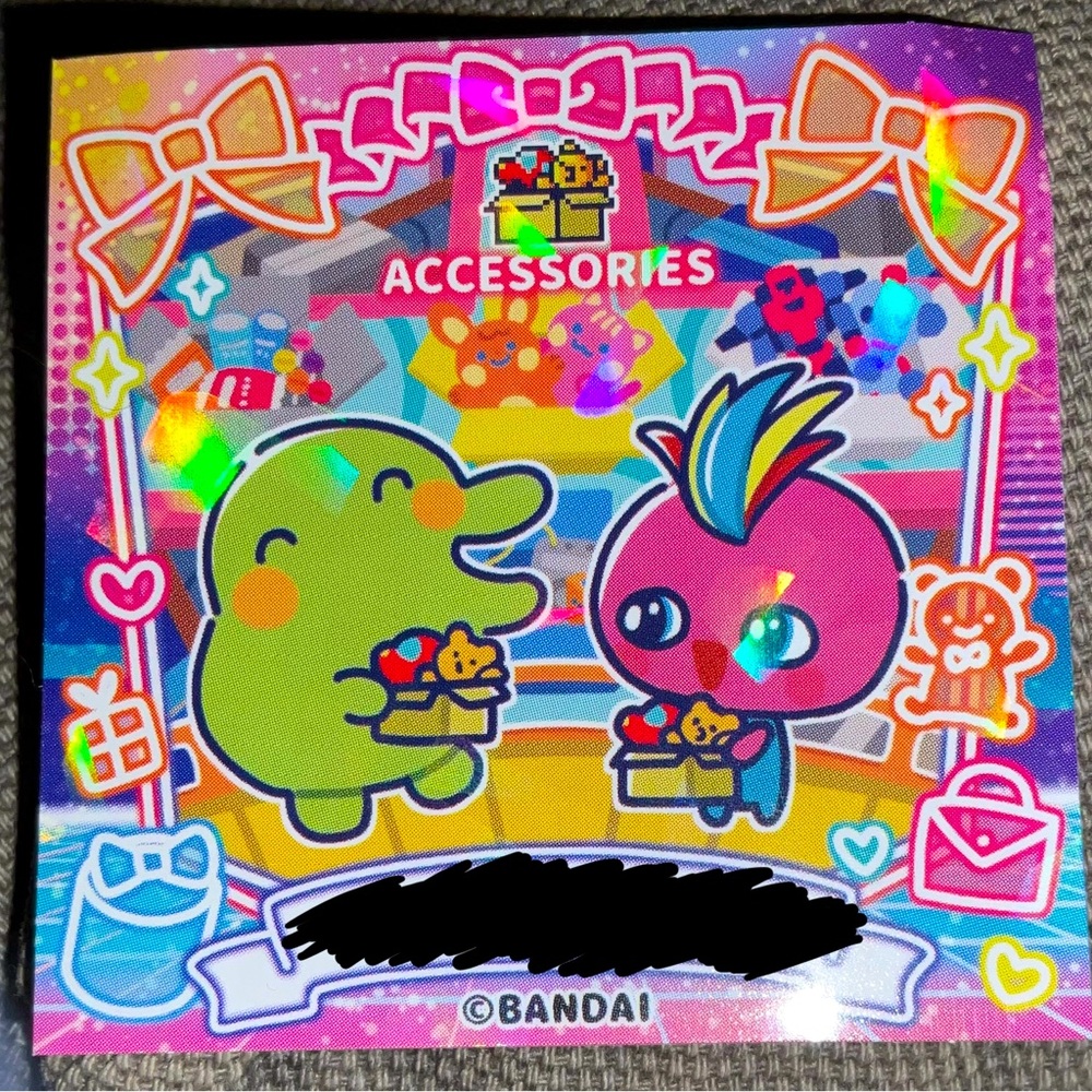 Tamagotchi Uni Amazon Japan Exclusive Accessory Code and Sticker